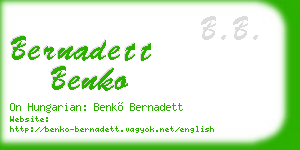 bernadett benko business card