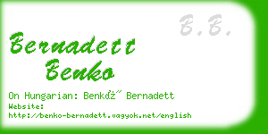 bernadett benko business card